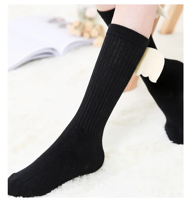 New Products Korean-style Double Needles Combed Cotton Wing Bunching Socks Boneless Seam Head Cotton Socks Children Medeum Hight
