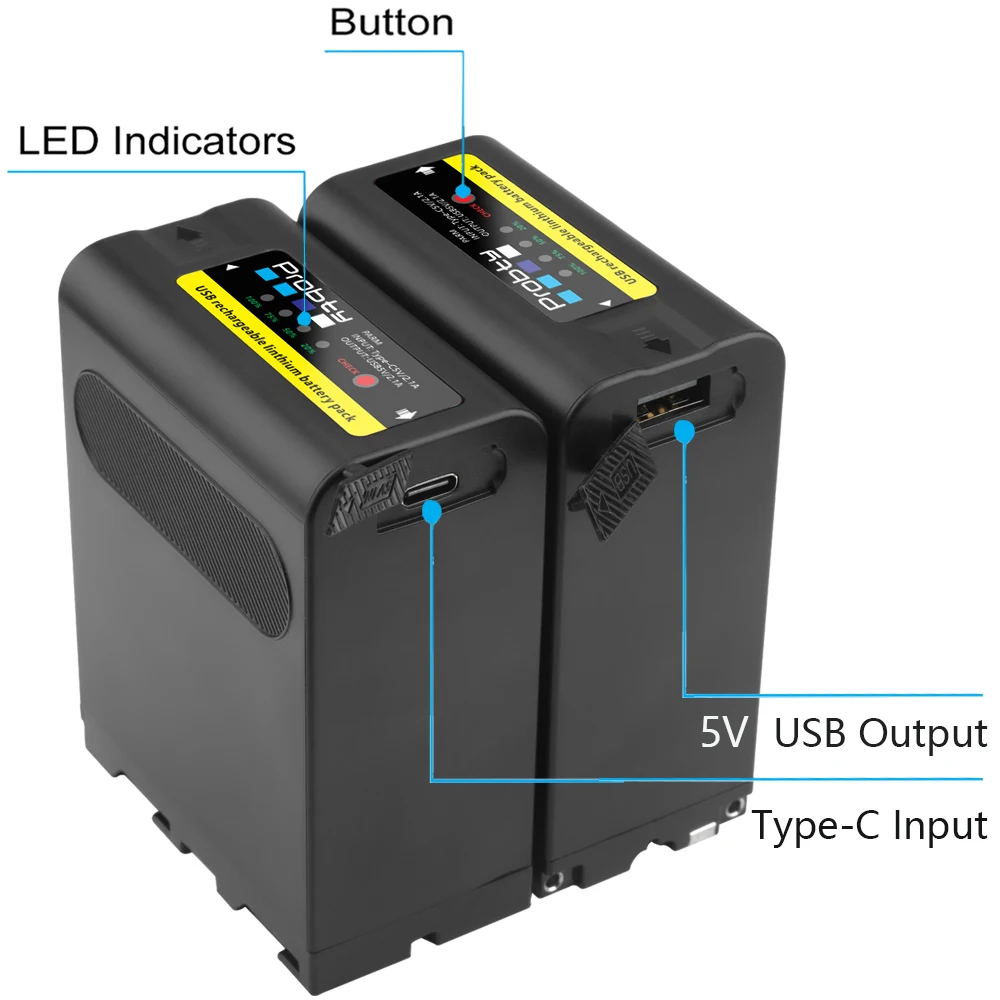 Bateria para Filmadora Conduziu a Luz de Vídeo Decodificação Sony Hxr-mc1500c Nex-ea50 Hvr-z7c Nx3 5 12000mah Np-f990 Np-f970 F960 - Image 2