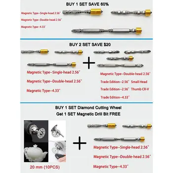 

New 5/10pcs Strong Magnetic Bit Set Yellow Aluminum Ring Bit (single Head) Magnetic Ring Metal
