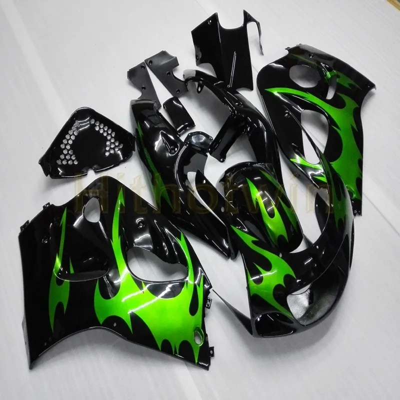 Пользовательские мотоцикла тюнинг-пакет для Suzuki GSXR600/750 1996 1997 1998 1999 2000 GSX-R600 GSX-R750 ABS Обтекатели+ винты+ черный Пламя