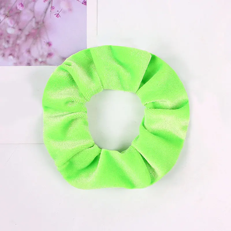 1 шт Мода мягкий бархат большой Упругие волосы веревки Scrunchies для Для Женщин Девочек Сладкий сплошной волос держатель ленты Галстуки резинка для волос аксессуары - Цвет: Velvet-16
