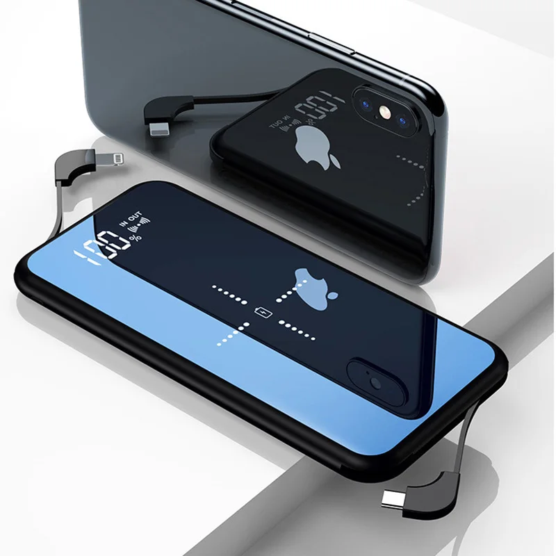 

wireless power bank 10000mAh mirror Power Bank Mini Poverbank Qi Fast Wireless Powerbank For xiaomi redmi with usb power bank