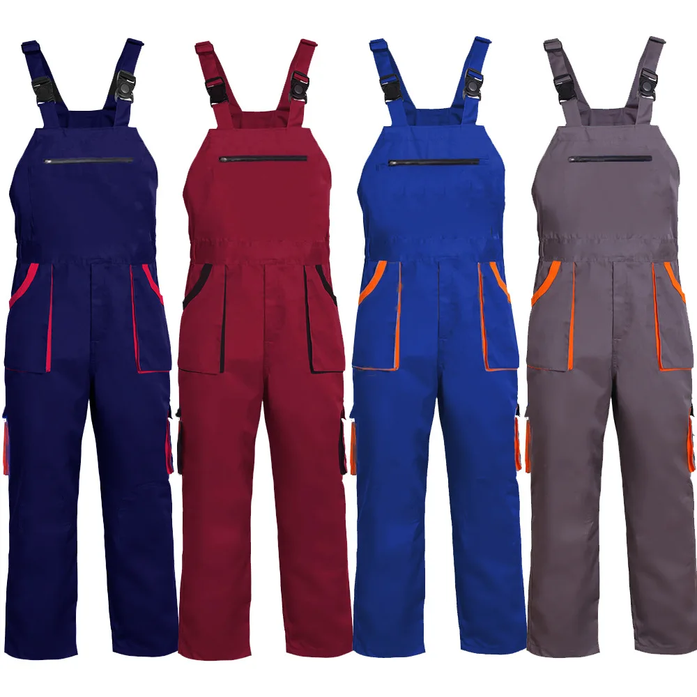 Bib Overalls Men Women Work Clothing Plus Size Protective Coveralls Strap Jumpsuits with Pockets Uniforms Sleeveless Pants | Безопасность