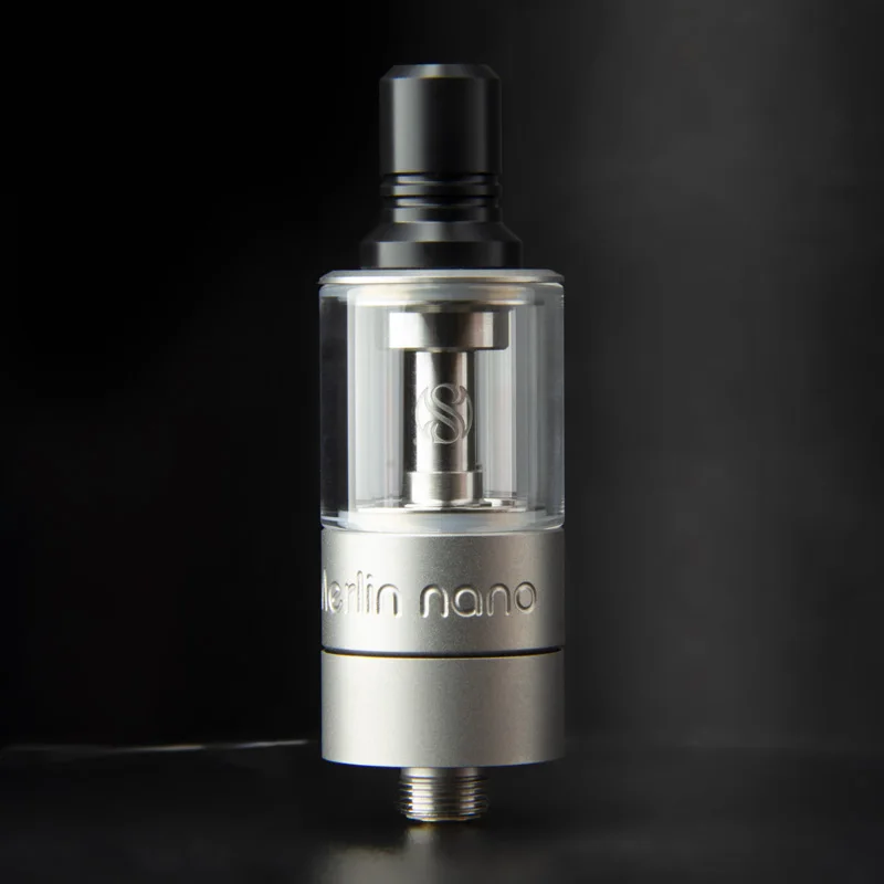 Augvape Merlin Nano распылитель RTA 18 мм 2 мл 3,5 мл Скрытая регулируемая система заправки воздуха Нижняя камера Peek электронная сигарета Vape RTA - Цвет: Matt Silver