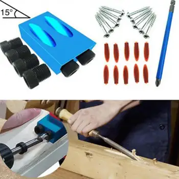 

Drill Bit 28pcs Aluminum Pockethole Jig Step Drilling Bit Durable Power Tools Wood Work Tool Slant Hole Device