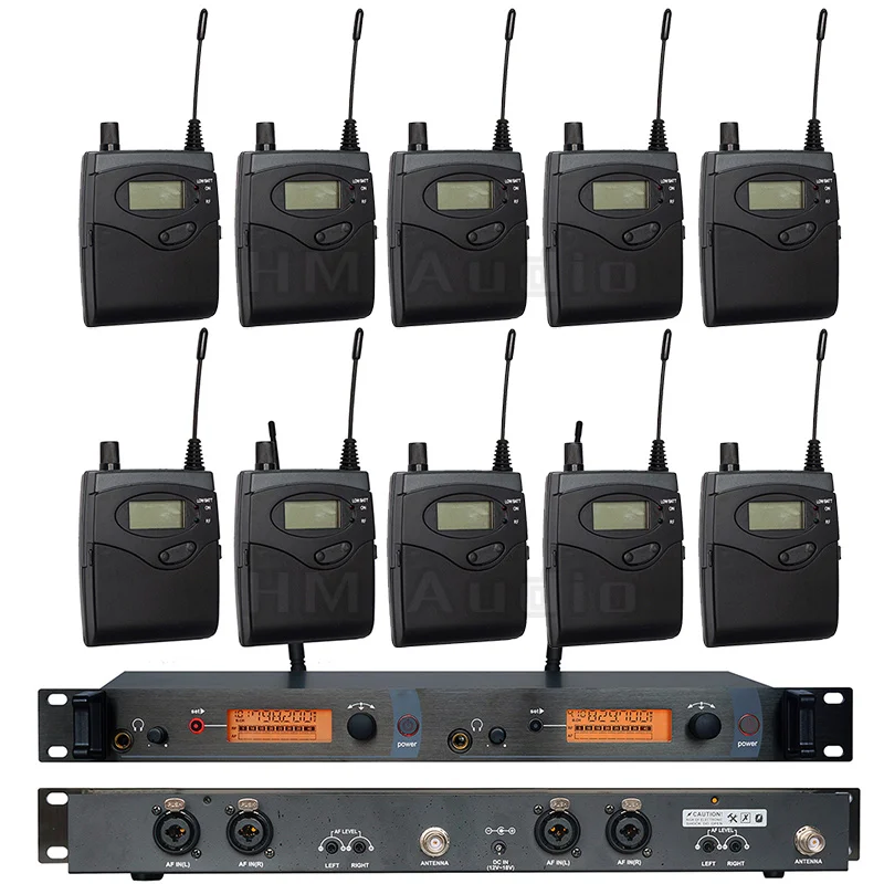 

HONGUAN SR2050 In Ear Monitor Wireless System Double Transmitter Monitoring Professional for Stage Performance 10 receivers