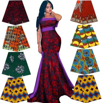 

Elegant Ankara African prints batik fabric 100% cotton real Cloth wax pagne for wedding dress Africa sewing material 6 yards lot