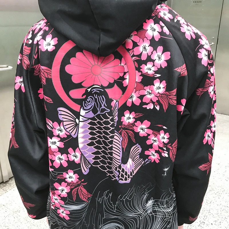 Зима кальмар вишневый цвет Толстовка пара романтическая мода Harajuku дикая повседневная одежда для девочек мужской