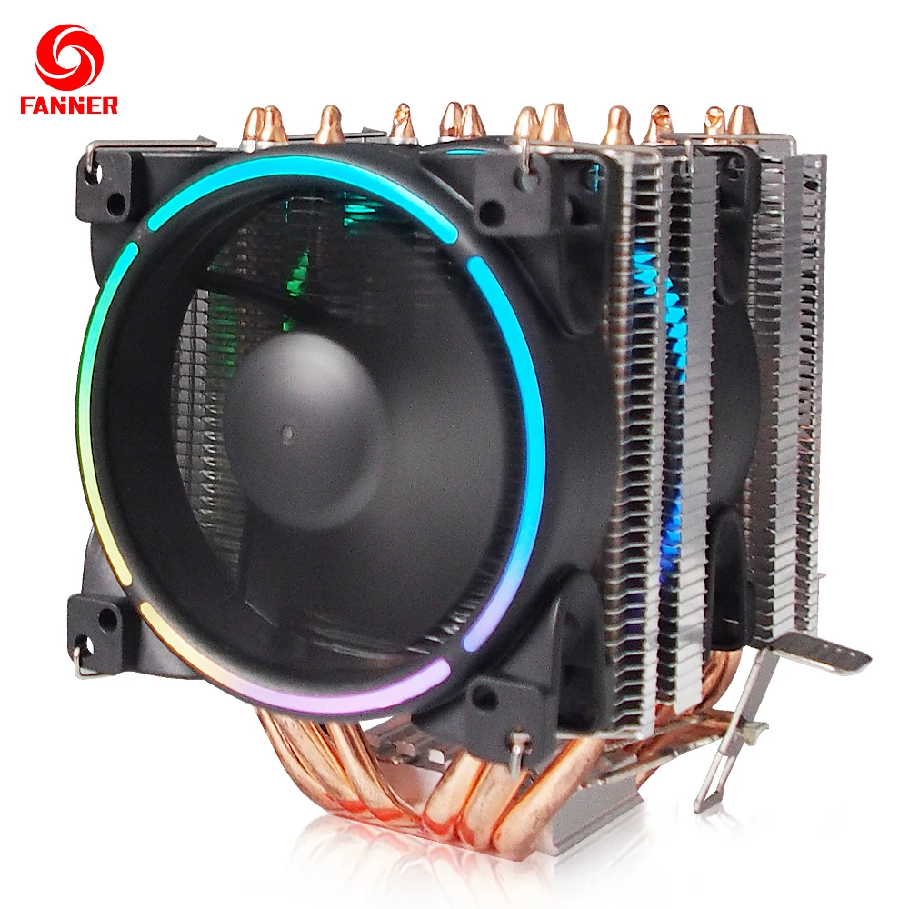 

FANNER S9 6 Heat Pipe CPU Radiator Supports I5 I7 I9 AM4 180W Heat Dissipation 5V ARGB LED Fan 2500 Rpm High Air Volume