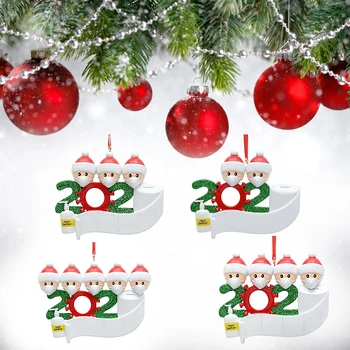 

2020 New Diy Quarantine Christmas Birthdays Party Decoration Gift Product Personalized Hanging Xmas Social Distancing Ornament