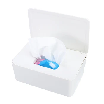 

Baby Wet Wipes Dispenser Holder White Plastic Wipes Paper Box Home Office Tissue Storage Box Case