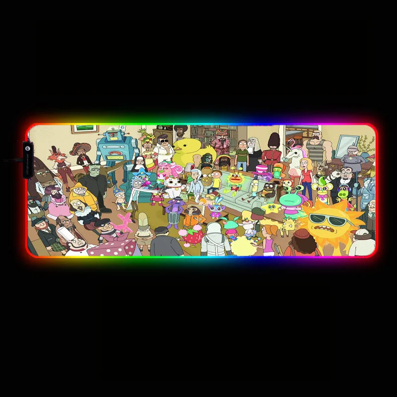 XGZ Rick and marty RGB игровой компьютерный коврик для мыши большой коврик для геймера Настольный коврик Led Mause с подсветкой клавиатуры мыши