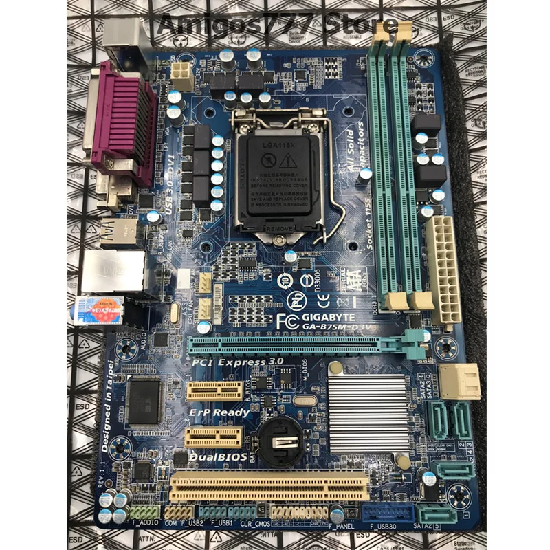 Разъем LGA 1155 GIGABYTE GA-B75M-D3V настольная материнская плата B75 разъем LGA 1155 i3 i5 i7 DDR3 16 Гб Micro ATX B75M-D3V материнская плата