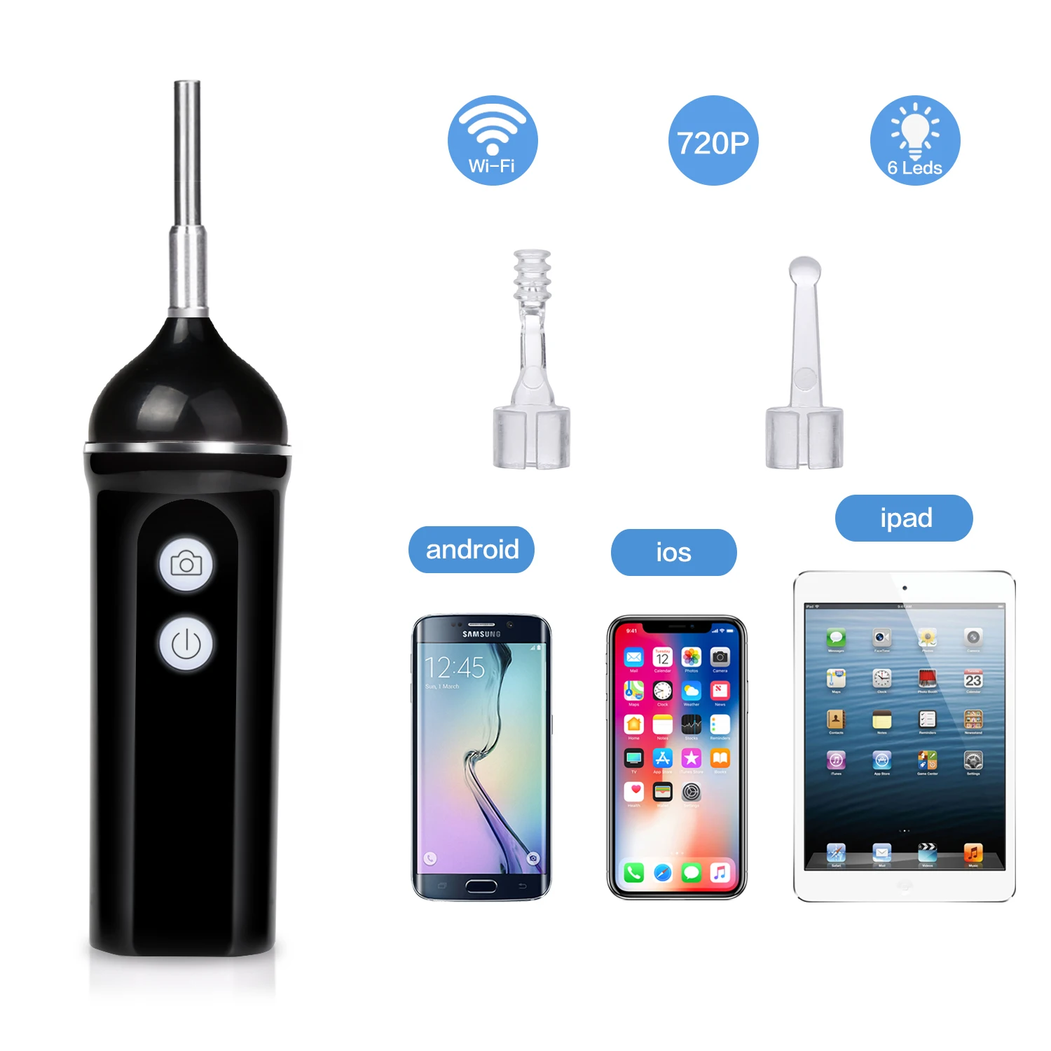 Dodosee 4,3 мм беспроводной ушной эндоскоп Wifi ушной прицел камера USB ушной очиститель инструмент 6 светодиодный для IOS Android PC ушной очиститель эндоскоп