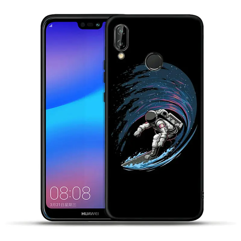 Роскошный чехол с космическим Луном астронавт для Huawei Mate 10 20 P8 P9 P10 P20 P30 Lite Plus Pro Силиконовые чехлы Fundas