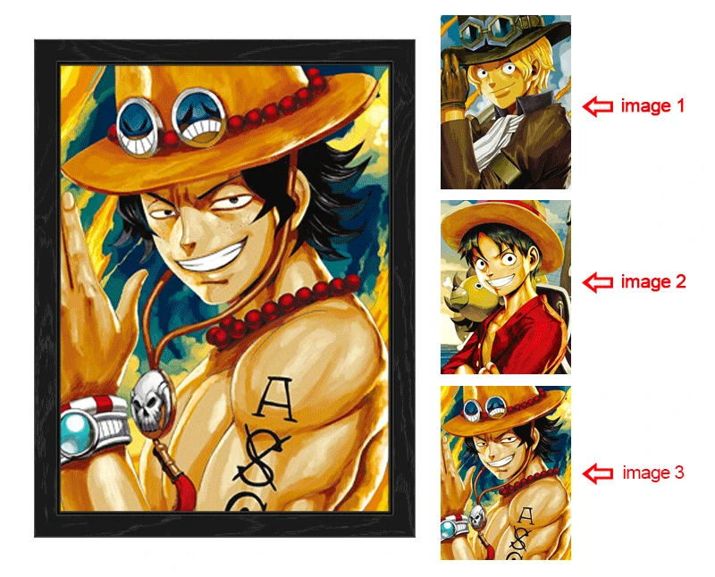 One Piece 3d Lenticurlar Poster Anime Poster 3d Triple Transition Luffy Ace Sabo Lenticurlar Print Wall Decor 3d Print Painting Calligraphy Aliexpress