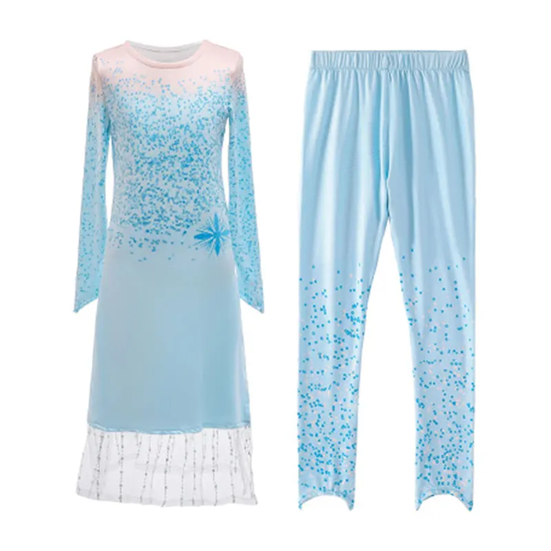 Frozen-dresspantsets 2 платья «Холодное сердце», «Королева Эльза», вечерние платья для девочек, Fantasia, комплект одежды для девочек, костюмы «Эльза», «Принцесса Анна» - Цвет: Frozen-dresspantsets