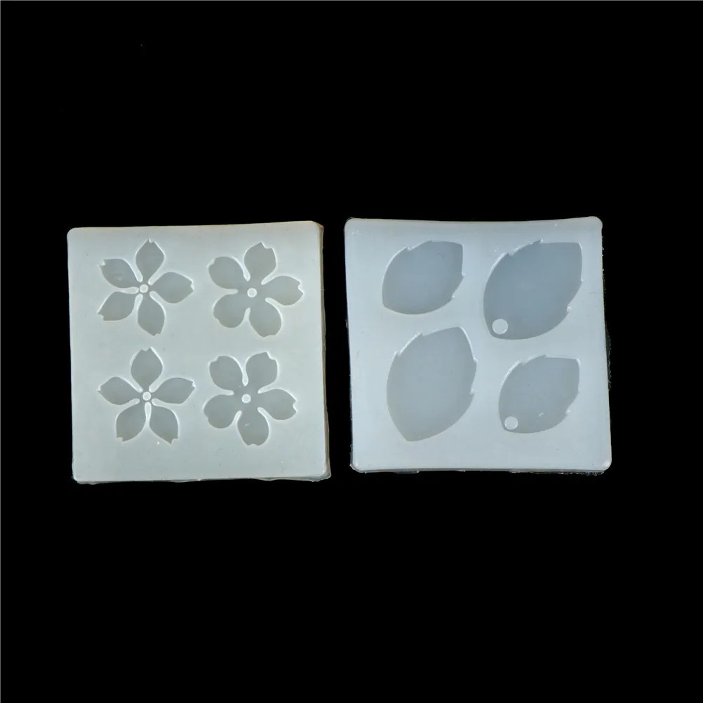 1PC Cake Tools Mini Leaves Cherry Blossom Silicone Pendant Mold Resin Handmade Craft Making Tool 5*5cm