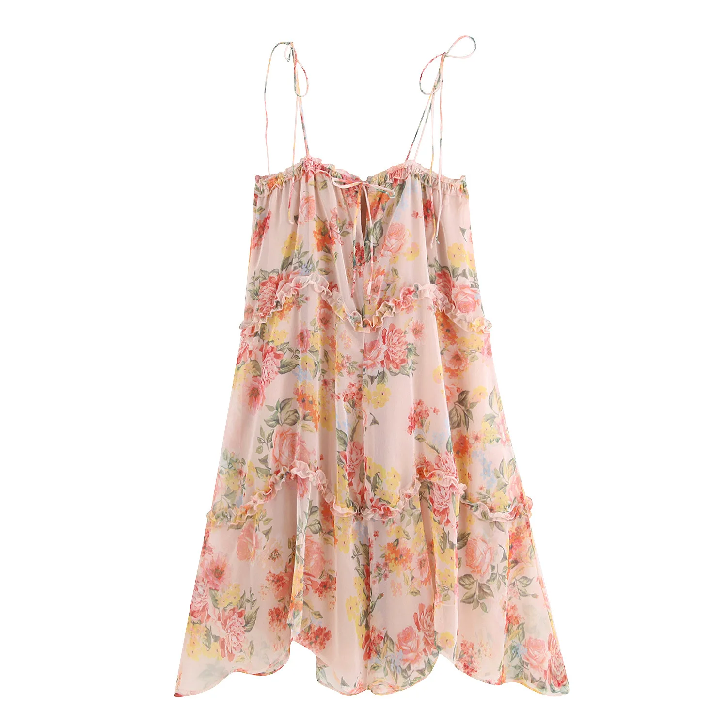 

2019 Spring Europe And America WOMEN'S Dress New Style Irregular Printing Slip Dress 9725