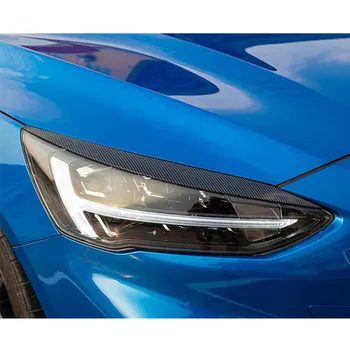 

Car Carbon Fiber Style Headlight Eyebrow Cover Decoration Stickers Car Exterior Headlight Accessories For Ford Focus 2019 2020