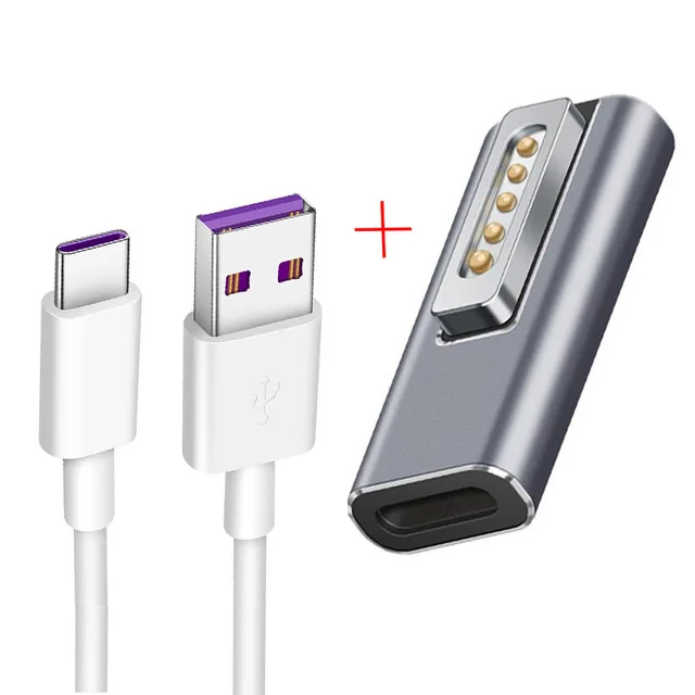 High Quality Magnetic USB C Adapter Type C to Magsaf* 2 /DC5521 to magsaf1 Connector PD Quick Charge Adapter For MacBook Air/Pro magsaf2 cable T Plug