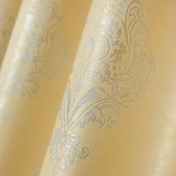 

European Style Simple Velvet Jacquard Curtains for Living Room Bedroom Study for Blackout Curtains Custom