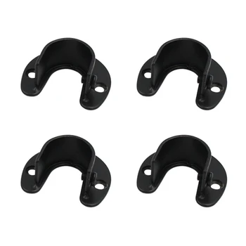 

4sets Bathroom Socket Wardrobe Closet Rod Holder Stainless Steel Thick Round Tube Clothes Storage U Shaped Flange End Supports