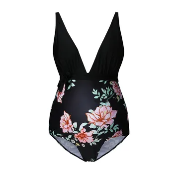 

Women Maternity Clothes Tankinis Swimming suit for Women Floral Print Bikini Maternity Swimsuit Splicing Pregnant Swimwear Beach