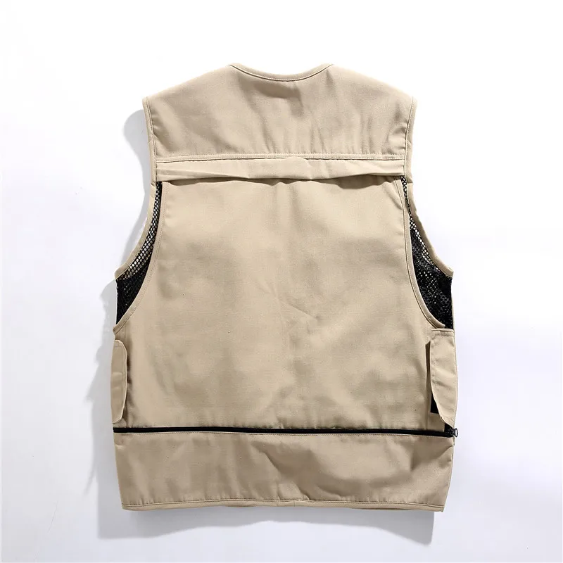 Men's Multi Pockets Functional Vest Cotton Women's Streetwear Hiking Fishing Military Waistcoat Cargo Tooling Sleeveless Jackets