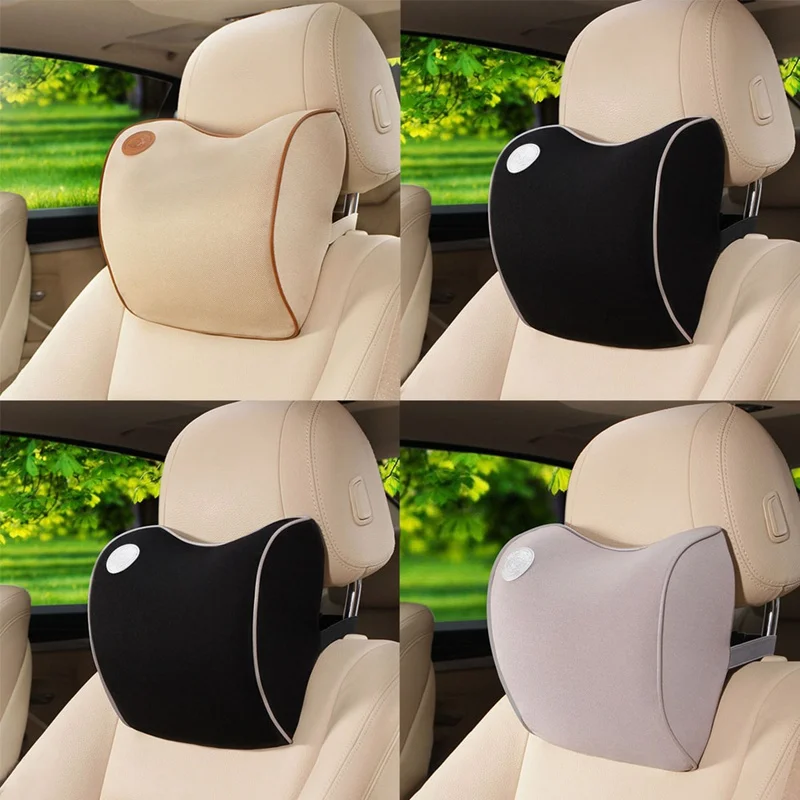 Новое поступление, Автомобильная подушка с эффектом памяти, хлопок, для шеи, один подголовник, подходит для большинства автомобилей, наполненная волокном, Универсальная автомобильная подушка
