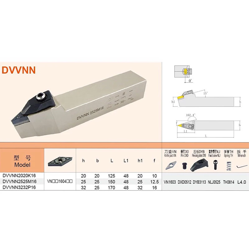 DVVNN2020K16 DVVNN2525M16 держатель токарного инструмента DVVNN токарный станок режущие инструменты для VNMG1604 твердосплавная вставка токарный станок с ЧПУ Режущий инструмент