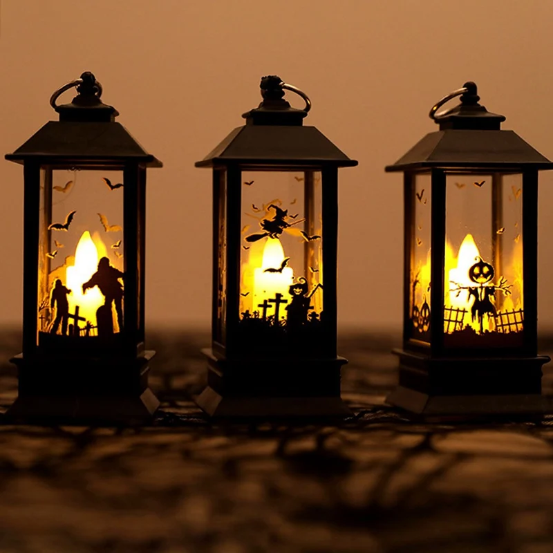 Electric Halloween Candle Lamp LED Candle Simulation Flame Light Small Oil Candle Lamp Light For Halloween Party Decoration