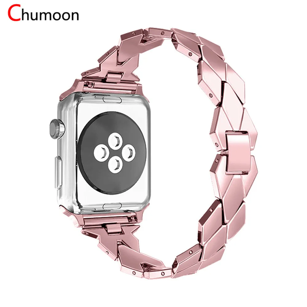 Ремешок для часов с ромбовидным узором для apple watch 44 мм 42 мм 5 4 нержавеющая сталь 38 мм 42 мм металлический ремешок для часов iwatch band 3 2 1