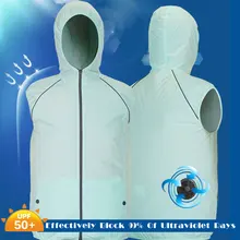 

2021 New Summer Fan Cooling Vest Men Women Air Conditioning Cool Coat Outdoor Sun Protection Jacket USB Charing Waistcoat UPF50+