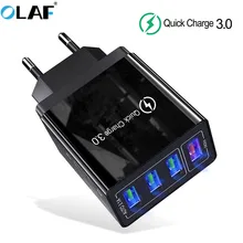 Олаф 4 порта QC 3,0 USB зарядное устройство для iPhone Plus X XR XS Max Быстрая зарядка для Xiaomi huawei настенное зарядное устройство для мобильного телефона