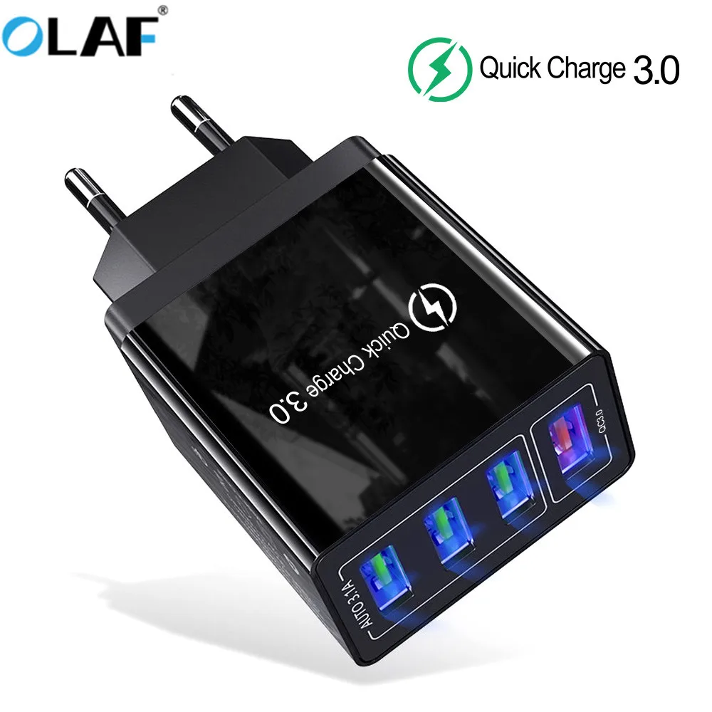 OLAF 4 порта QC 3 0 USB зарядное устройство для iPhone Plus X XR XS Max Быстрая зарядка Xiaomi Huawei