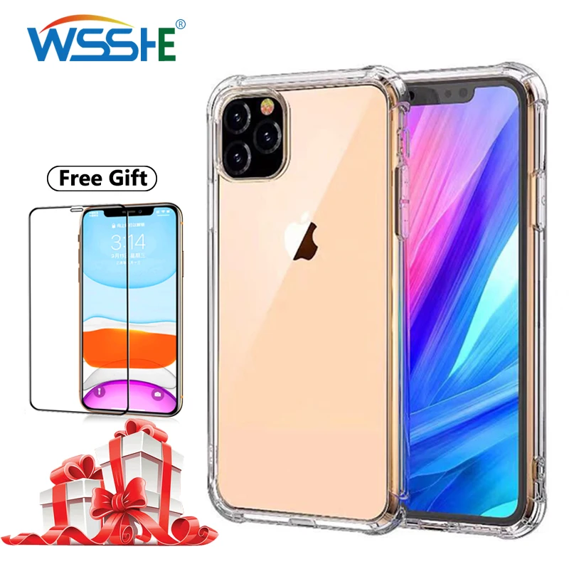 Мягкий чехол для телефона iPhone 11 2019 прозрачная задняя крышка на Pro Max защита