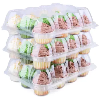 

8 Pcs 12 Cells Cake Box Clear Plastic Cupcake Box Disposable Cake Container Eco-friendship Deep Cup For Cupcake Muffin