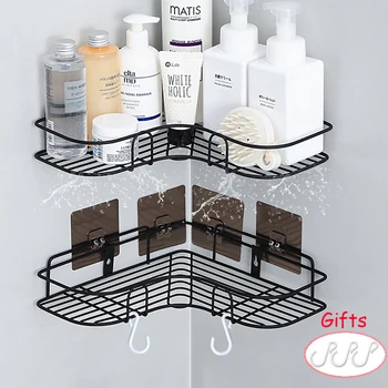 Bathroom Shelf Corner Bathroom Organizer Basket Wall Mounted Shelves ,Shower Shampoo Storage Rack Corner Shelf in the Bath 1