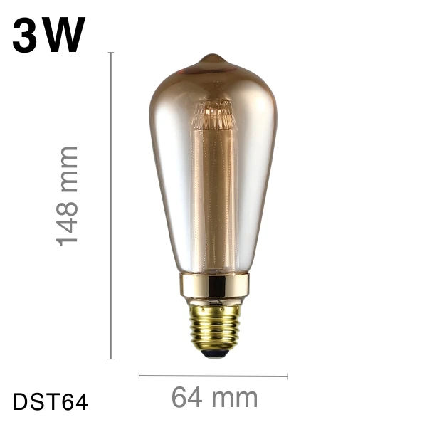 DST64 Ретро Edison led светильник лампочка E27 220V DST64 DT45 DG80 DG95 DG125 Фея Винтаж Edison лампа ретро украшения светильник s для кофе магазин бар - Цвет: DST64