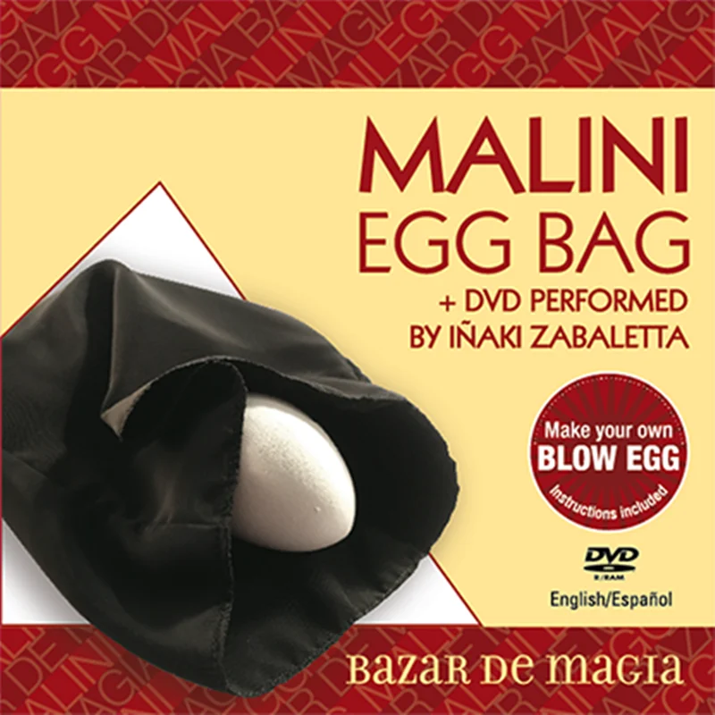 Malini яичный мешок Pro(сумка и DVD), сценический магический трюк, крупным планом, иллюзия, веселье, ментализм, классический трюк