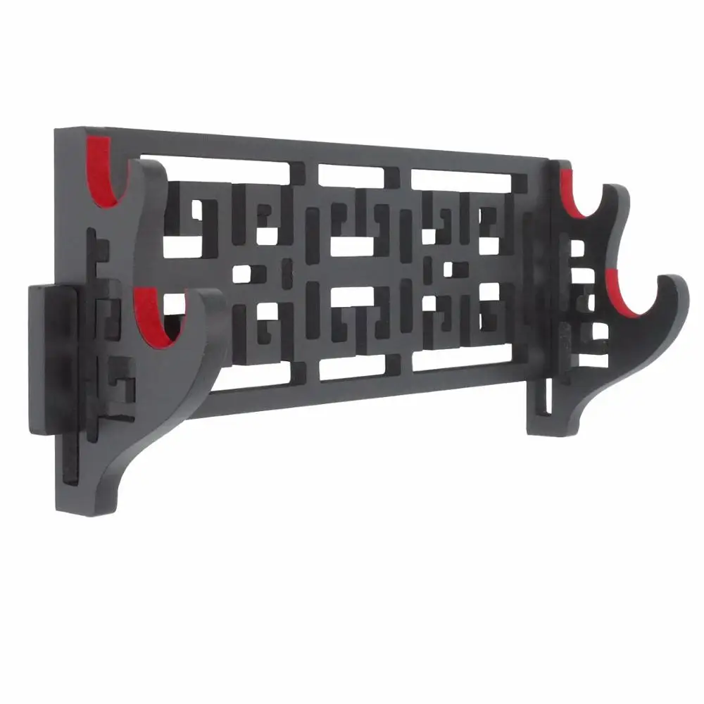 

2-уровневый держатель для меча, настенное крепление, вешалка для демонстрации самурайского меча, ажурный узор для Katana Wakizashi, бархатная защита