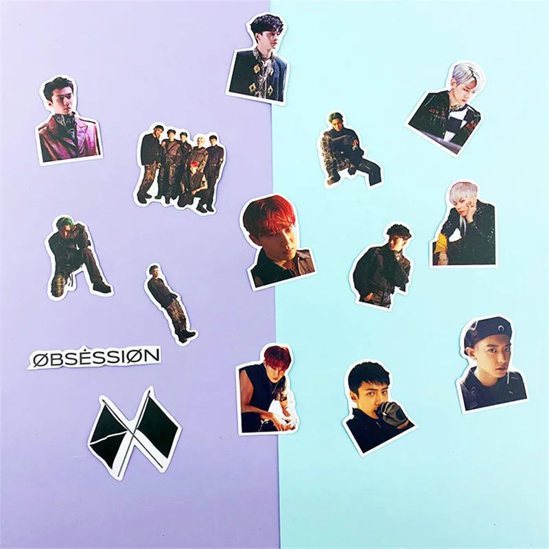 KPOP Bangtan Boys EXO BlackPink стикер канцелярские Obsession карта душа Persona JUNG KOOK JIMIN JIN DIY Наклейка-настольная книга
