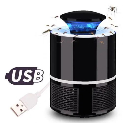 Black US Plug USB Электрический ночной Светильник СВЕТОДИОДНЫЙ ловушка для насекомых Zapper физическая лампа для уничтожения комаров - Цвет: Black US Plug