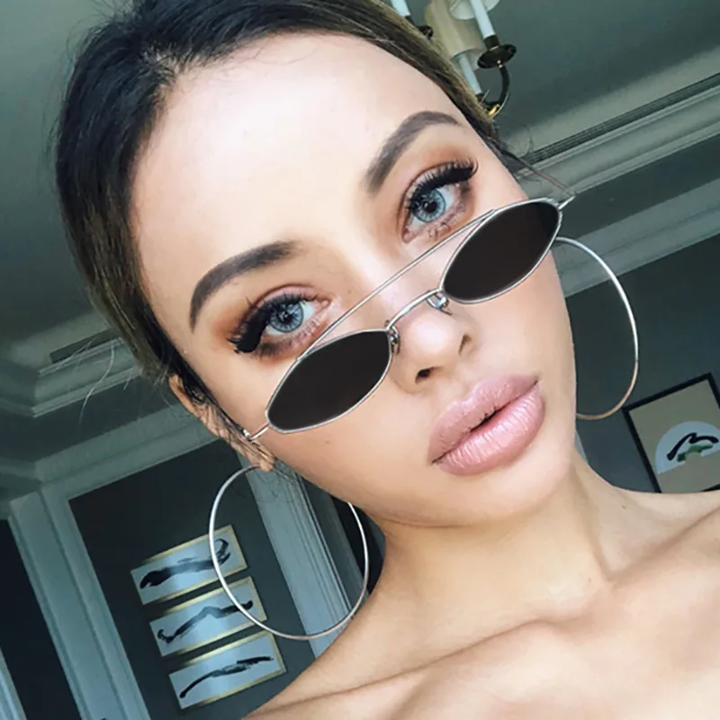 

Cute Sexy Ladies Cat Eye Fashion Women Sunglasses Small Frame Polygon Clear Lens Sunglasses Men Sun Glasses Hexagon Metal Frame
