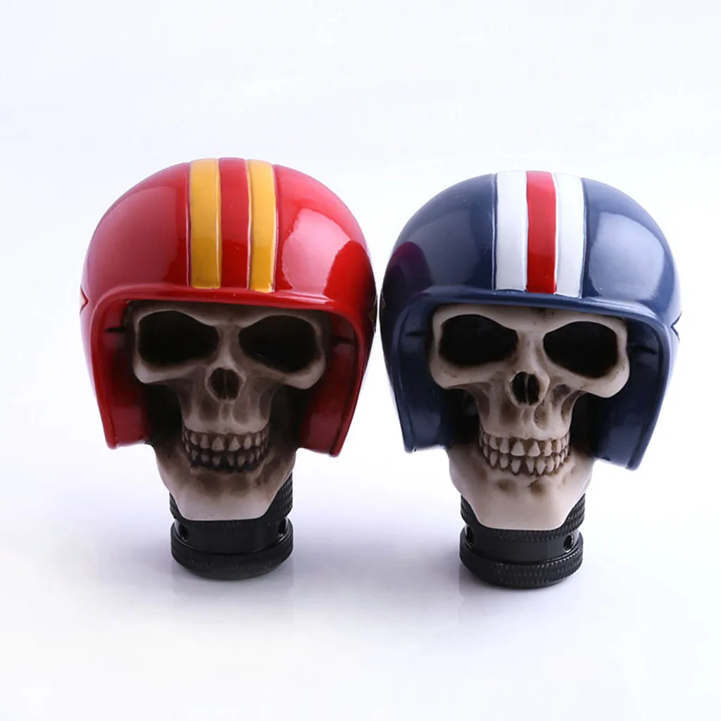 Car Manual Gear Stick Shift Knob Blue Skull Cover Handle Shifter Lever