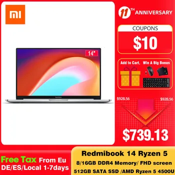 Xiaomi Redmibook 14 II Ryzen Edition Laptop AMD Ryzen 4500U 14 Inch Screen Windows 10 16GB/8GB DDR4 512GB SSD Notebook Computer 1