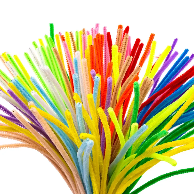 100pcs 30cm Chenille Stems Pipe Cleaners Kids Plush Educational Toy  Colorful Pipe Cleaner Toys Handmade DIY Craft Supplies