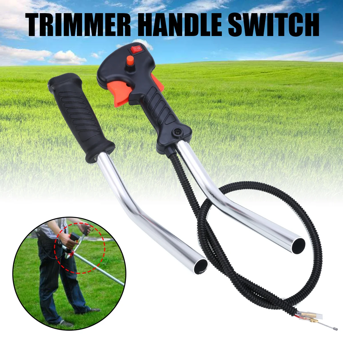 

Mayitr Mower Parts Switch Trimmer Brush Handle Throttle Switch Trigger Cable Brushcutter Control Tools Parts