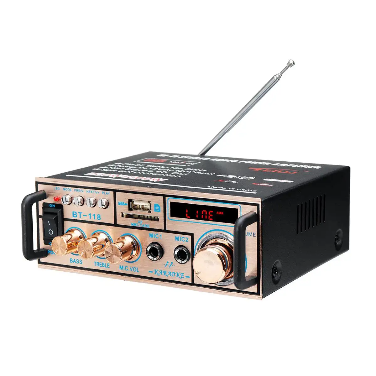 400W 2CH, Hi-Fi, цифровой bluetooth аудио Мощность усилители автомобиля Проекторы для домашнего кинотеатра 12/220V Стерео FM Радио пульт дистанционного управления усилитель управления